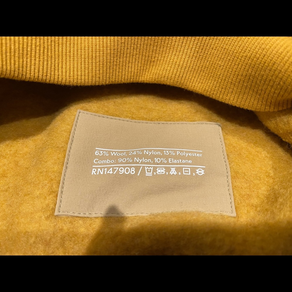 Outdoor Voices MegaFleece Soft Cozy Wool Blend Half Zip Hoodie XS in Yellow - Picture 4 of 6